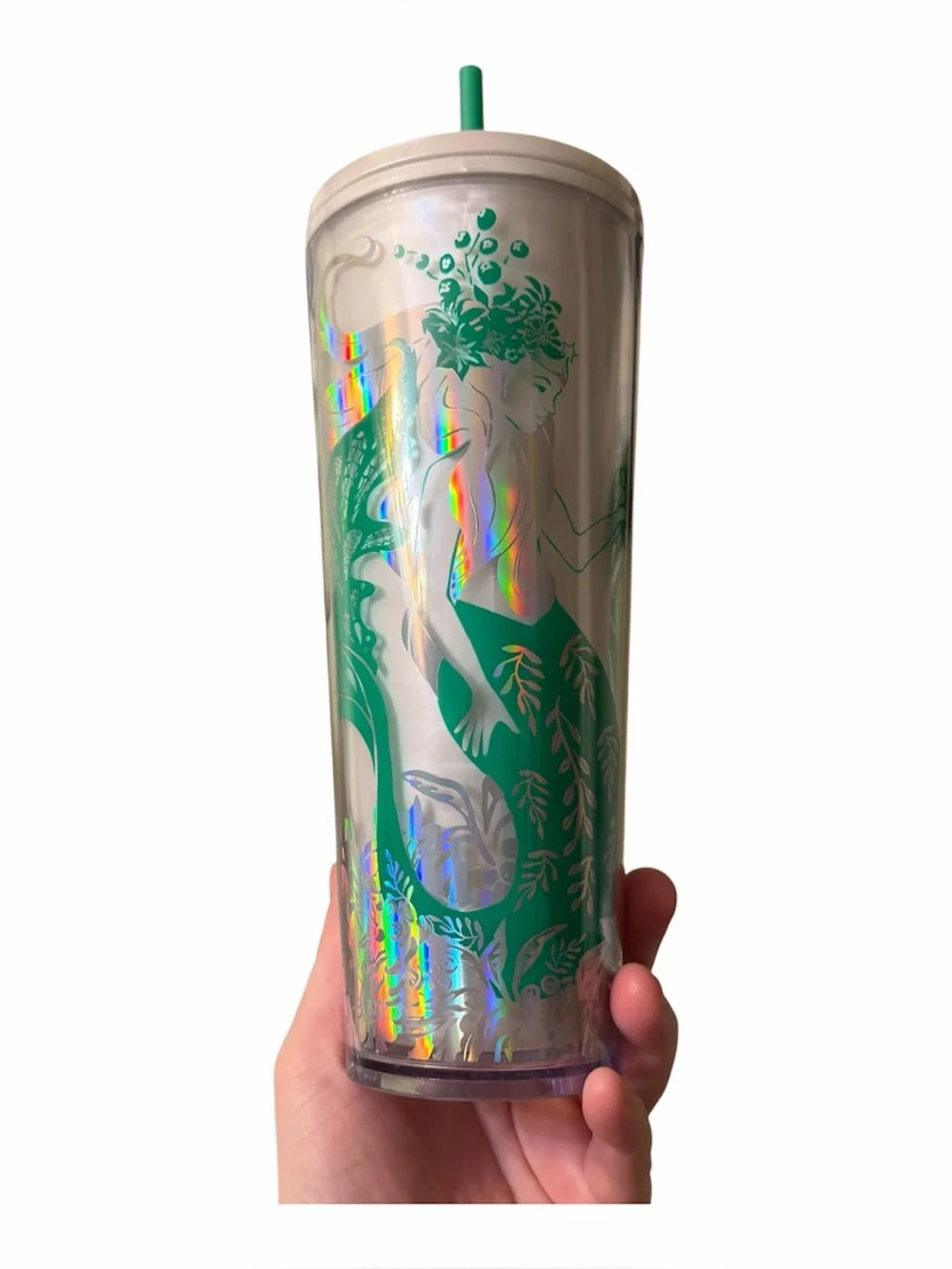 Starbucks 2022 Holiday Mermaid Iridescent Siren Cold Cup 24 oz Cold Tumbler